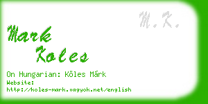 mark koles business card